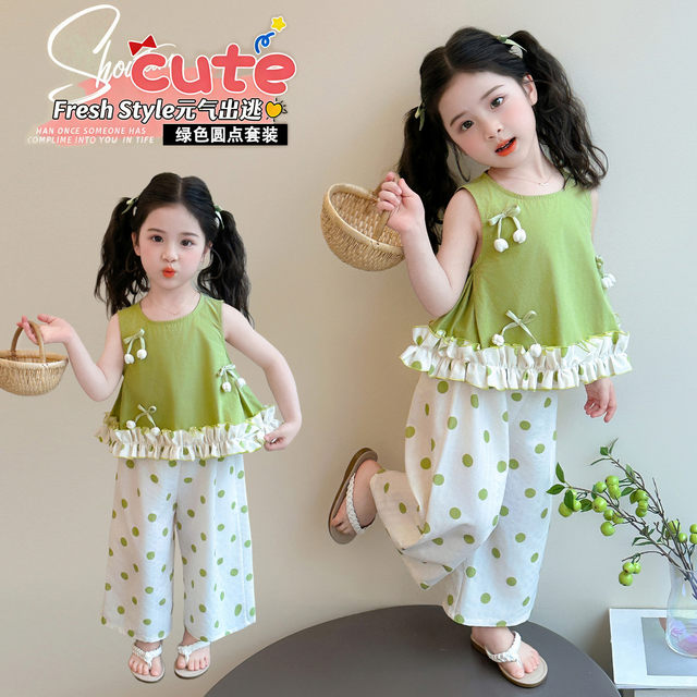 Mint Mambo Girls Suit ແບບ Summer ຊຸດສອງສິ້ນ