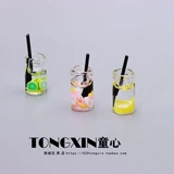 Милый маленький фруктовый чай, реалистичный чай с молоком, семейная игрушка, кукольный домик, игра с едой, фигурка