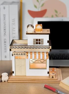 桌面迷你公仔手工摆件木雕熊MoMo