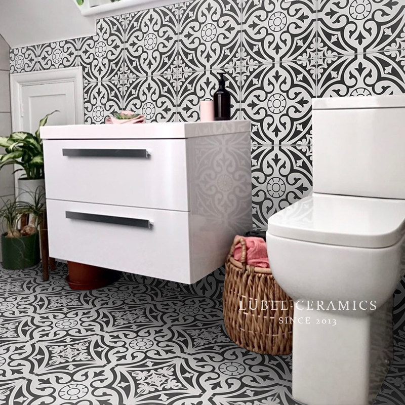 北欧黑白格子灰色小花砖300x300 墙砖厨房卫生间防滑地砖阳台瓷砖 六贝瓷砖 淘优券 北欧黑白格子灰色小花砖300x300 墙砖厨房卫生间防滑地砖阳台瓷砖 六贝瓷砖 淘优券