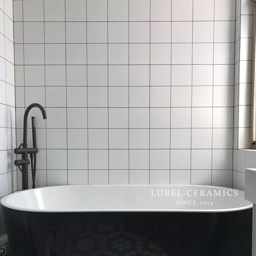 六贝 拉槽小白砖墙砖300x600日式厨房瓷砖墙面砖格子卫生间地砖 - 图0