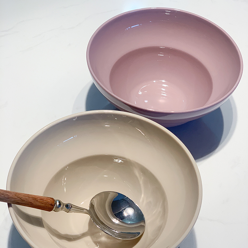 可爱紫色葫芦陶瓷碗沙拉碗家用早餐燕麦碗高颜值面碗甜品碗ins风