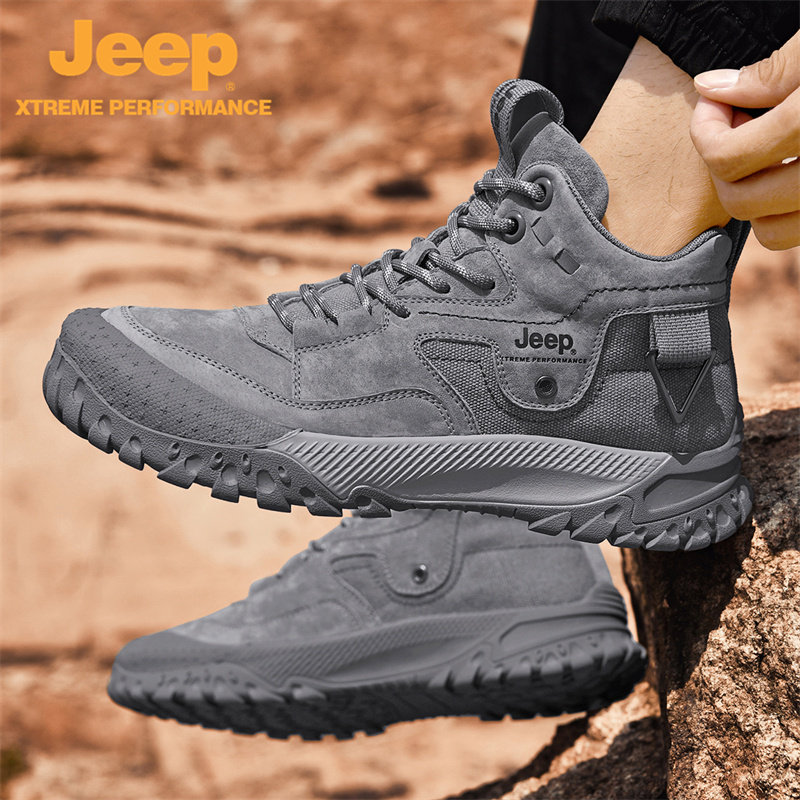 jeep高帮鞋男士春秋户外登山运动鞋真皮防滑马丁靴休闲复古工装靴,淘宝优惠券,粉丝福利购,淘宝优惠卷