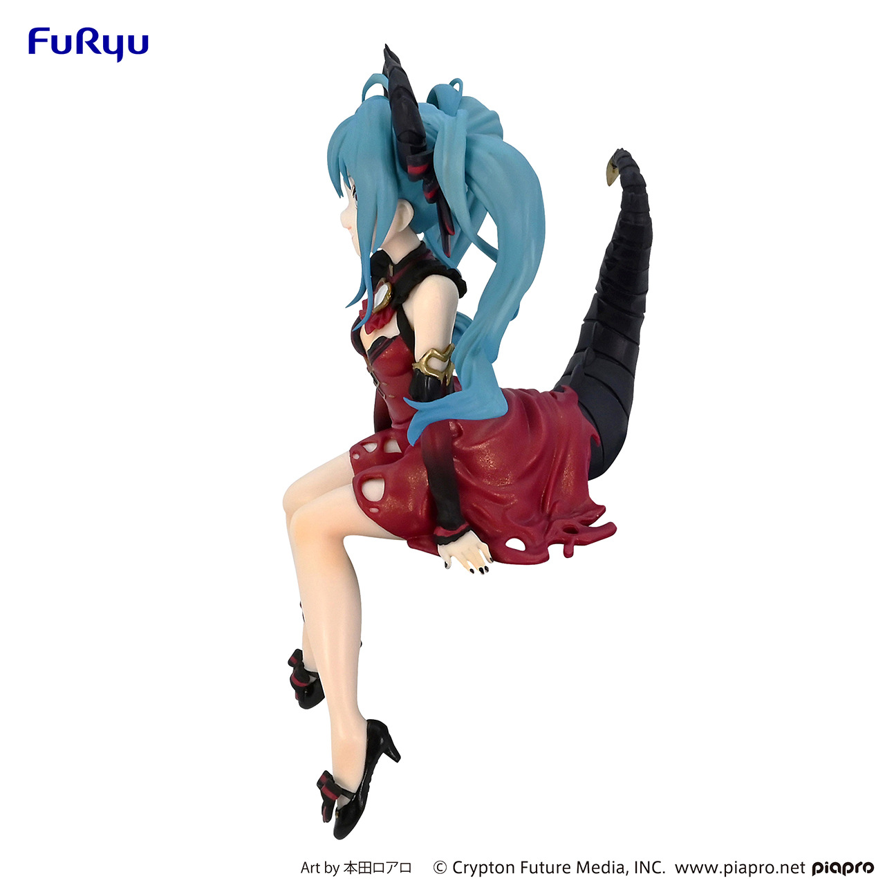 正版现货 FuRyu初音恶魔蔷薇色泡面压动漫少女景品手办摆件-图0