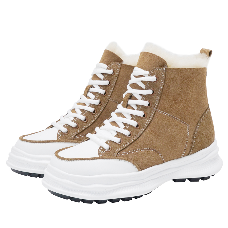 厚底雪地靴女2025年新款加绒加厚休闲高帮棉鞋皮毛一体东北棉靴子 - 图3