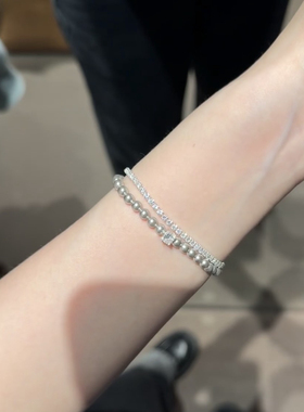 925纯银锆石手镯子手链轻奢小众手镯女生新款手环闪钻手饰品珍珠