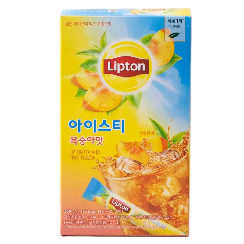 韩国进口立顿lipton水蜜桃柠檬无砂糖冰红茶速溶液体浓缩冷泡冲饮