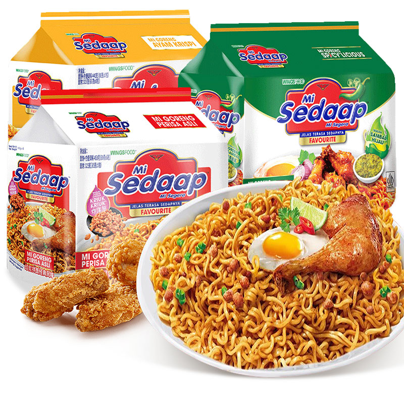 印尼进口零食MiSedaap辉英喜达经典原味炸鸡香辣方便速食干拌捞面 - 图3