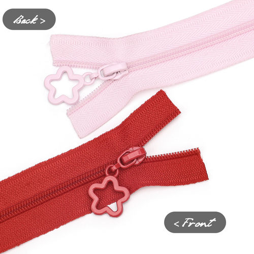 3#马卡龙色尼龙拉链4.5米拉链+10个星星拉链头适用笔袋箱包包DIY - 图1