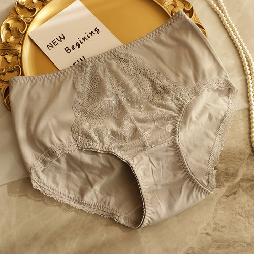 新款薄款莫代尔棉内裤女中高腰舒适无痕包臀大码胖mm蕾丝边三角裤 - 图0
