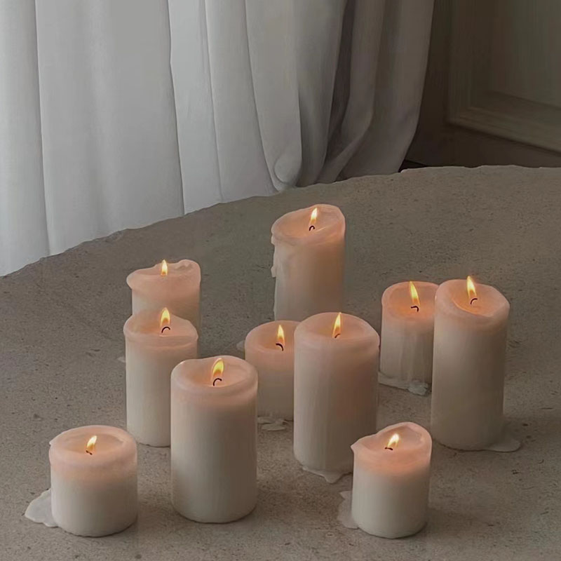象牙白色蜡烛浪漫烛光晚餐婚礼酒店停电照明家用供佛祭祀圆柱蜡烛 - 图0