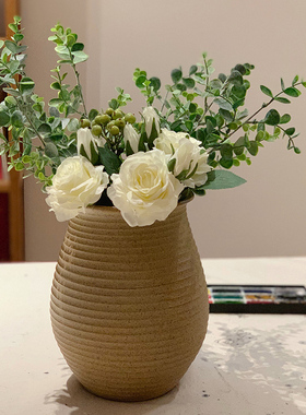 复古风高温素烧陶瓷家居软装花瓶