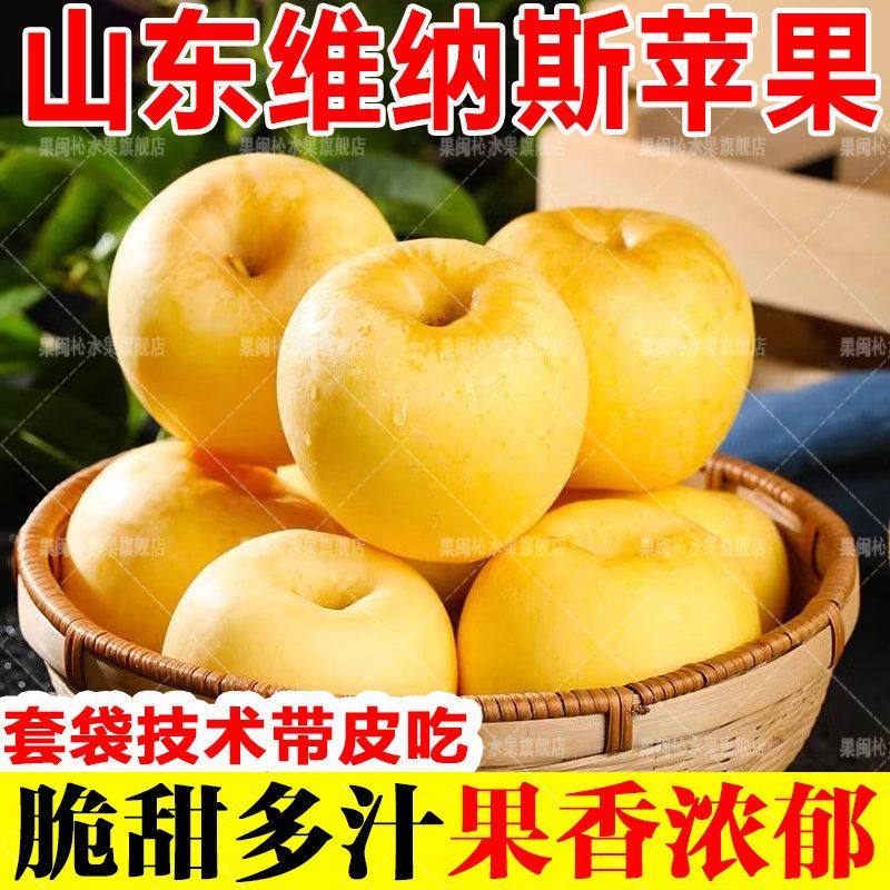 正宗特级烟台维纳斯苹果孕妇水果奶油当季新鲜现摘黄苹果整箱包邮,淘宝优惠券,粉丝福利购,淘宝优惠卷