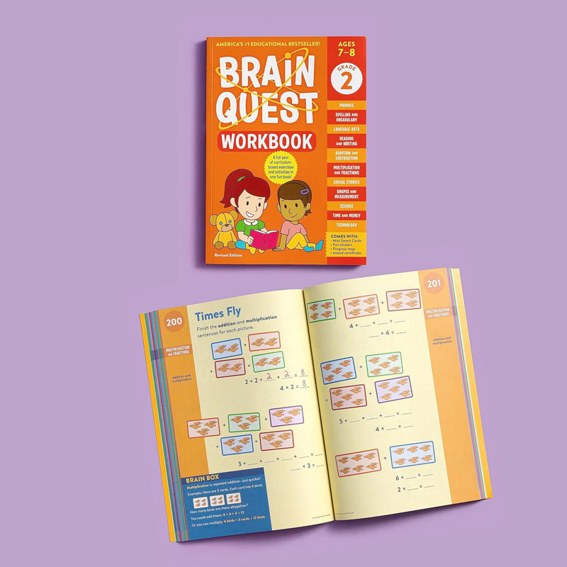 【预售】英文原版Brain Quest Workbook 2nd Grade Revised Edition大脑探索练习册二年级修订版Workman Publishing儿童练习册书籍 - 图1