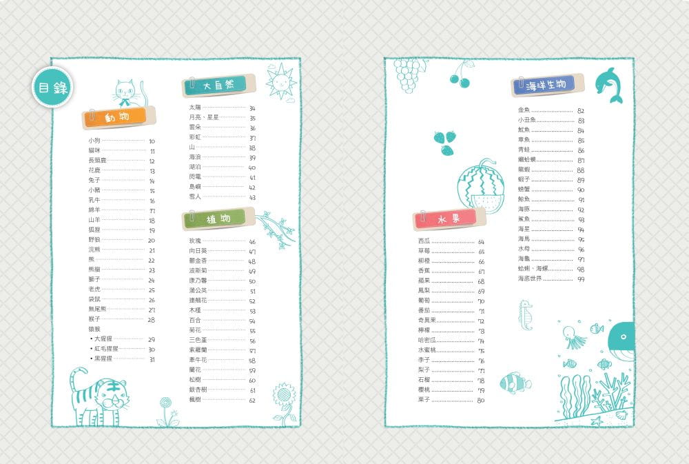 【现货】台版 132种超简单的亲子画画BOOK 动物植物天文地理食物水果图案适合初学者亲子互动手绘方法技巧艺术绘画书籍