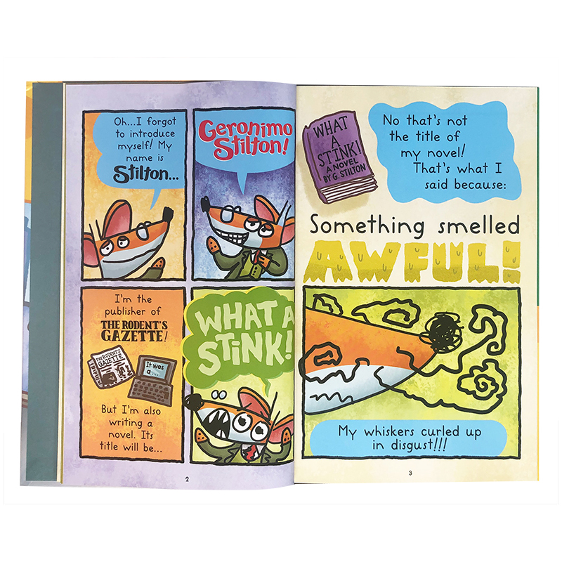 【预售】英文原版 Geronimo Stilton Graphic Novel 1 The Sewer Rat Stink 老鼠记者漫画版 拯救城市 儿童英语阅读故事图画书籍 - 图0