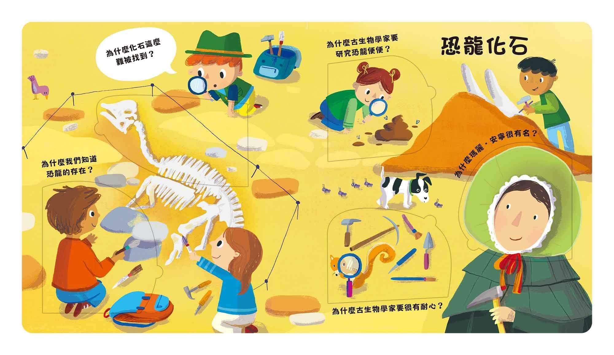 【预售】台版 studio好想知道恐龙们的事 禾流文创 YOYO 亲子互动恐龙科普智利开发儿童绘本书籍