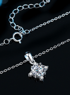 莫桑钻/雪花/纯银项链