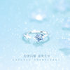 Blue crystal star sterling silver ring for women 2025 new style