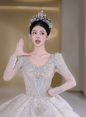 新娘皇冠头饰气质闪亮百搭王冠耳环发饰生日公主婚纱礼服舞台配饰