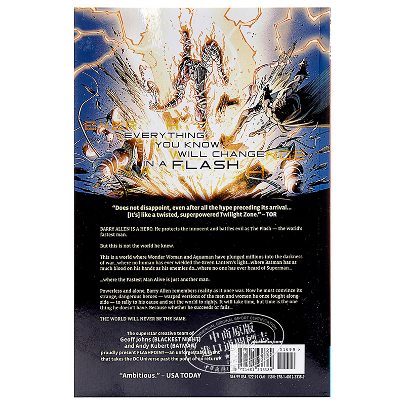现货【中商原版】闪点行动 DC漫画英文原版 Flashpoint进口图书英文原版书英文漫画 DC Comics Geoff Johns-图0