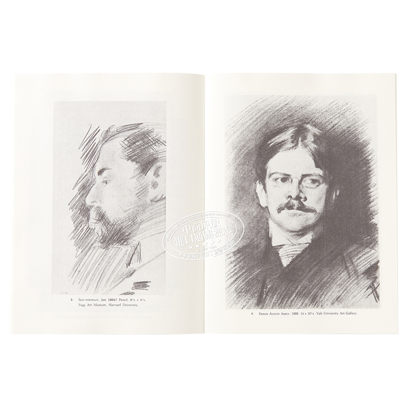 现货 Sargent Portrait Drawings进口艺术萨金特的42幅肖像画铅笔画木炭画册画集【中商原版】-图2