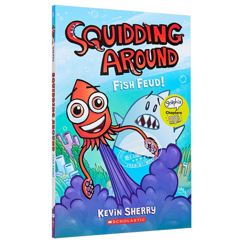 现货 Squidding Around#1 Fish Feud疯狂的章鱼1学乐桥梁漫画图像小说英文原版独立阅读入门初级章节书7-10岁【中商原版】-图3