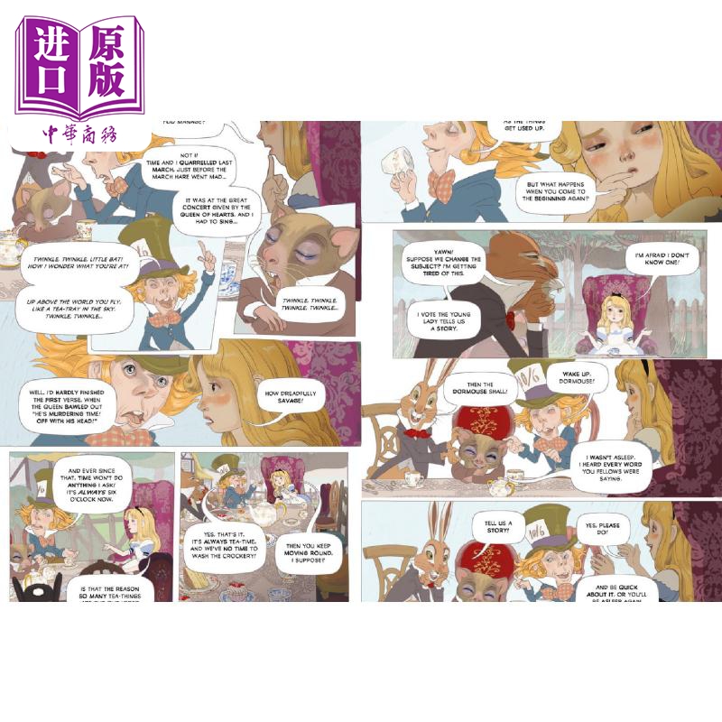 现货 Graphic Novels Alice in Wonderland 爱丽丝梦游仙境图文小说版 英文原版儿童绘本 科幻玄幻 6到9岁【中商原版】 - 图0