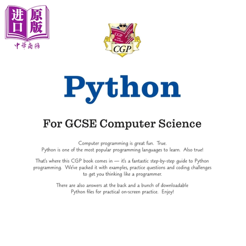 英国CGP原版 Python Programming Guide for GCSE Computer Science GCSE计算机科学 Python 编程指南【中商原版】 - 图0