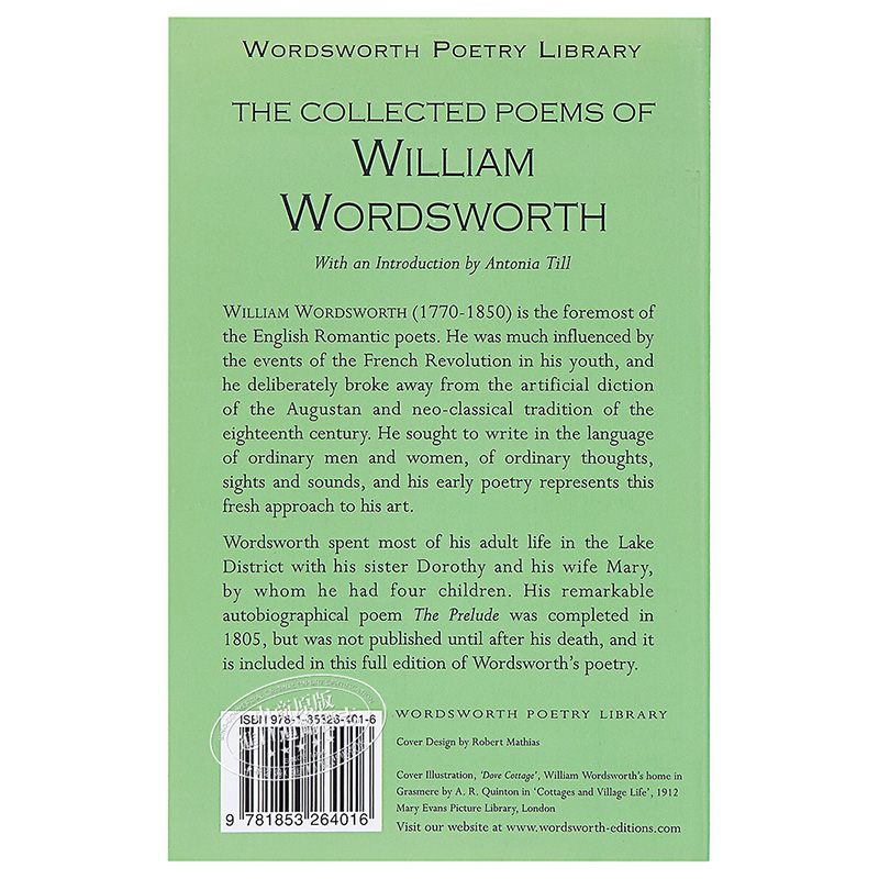 预售 【中商原版】The Collected Poems of William Wordsworth 华兹华斯诗集 英文原版 - 图1
