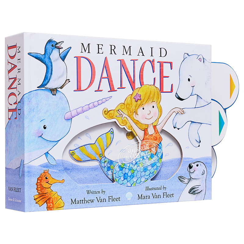 现货 Matthew Van Fleet Mermaid Dance 跳舞的小美人鱼 英文原版进口 儿童绘本 美育启蒙 推拉机关操作书 2岁以上【中商原版】