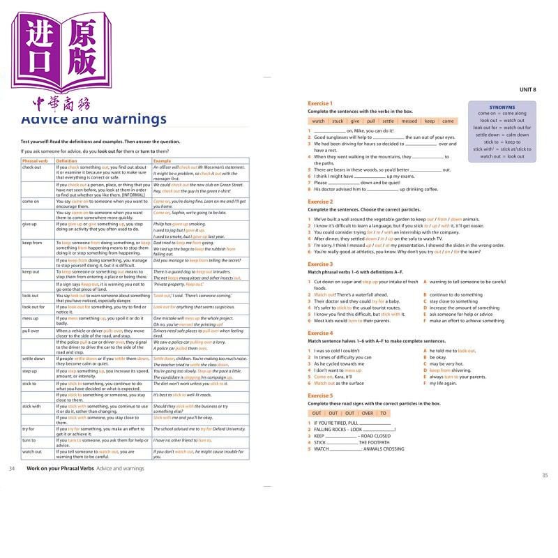 英文原版柯林斯攻破系列 Collins Work on your 词汇Vocabulary 短语动词Phrasal Verbs 惯用语Idioms 发音Accent【中商原版】 - 图3