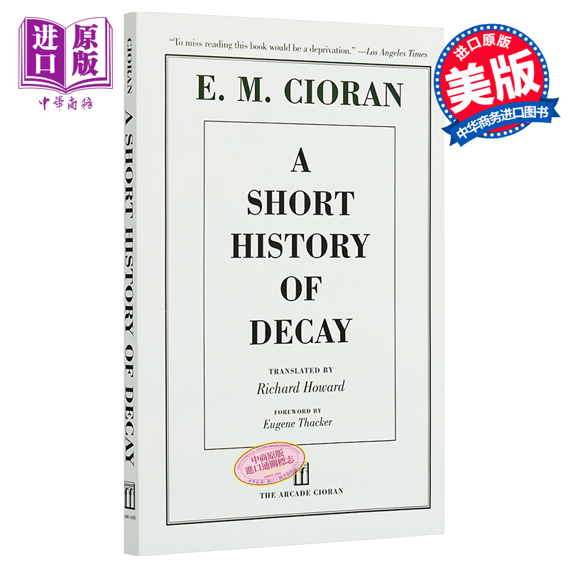 现货 E·M·齐奥朗/萧沆：解体概要 豆瓣阅读 英文原版 A Short History of Decay E. M. Cioran【中商原版】 - 图0