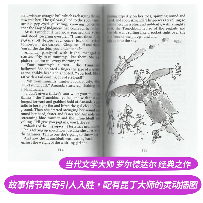 现货 英文原版 Roald Dahl：Matilda 玛蒂尔达 罗尔德达尔 儿童文学小说 青少年畅销读物 校园 8-14岁 840L【中商原版】 - 图0