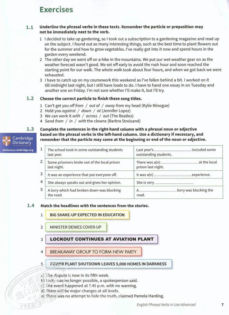 现货【中商原版】剑桥高级英语短语动词配答案英文原版English Phrasal Verbs in Use Advanced-图2