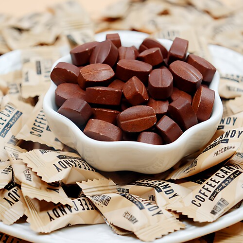 糖田米田咖啡糖500g袋装COFFEECANDY即食可嚼特浓提神防困零食糖 - 图2