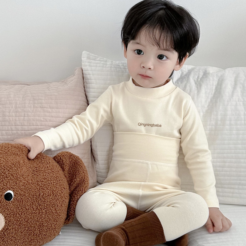 宝宝秋衣秋裤半高领婴儿童保暖内衣套装纯棉高腰护肚男童女童睡衣,淘宝优惠券,粉丝福利购,淘宝优惠卷