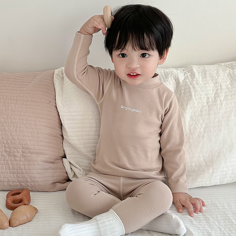 宝宝秋衣秋裤半高领婴儿童保暖内衣套装纯棉高腰护肚男童女童睡衣,淘宝优惠券,粉丝福利购,淘宝优惠卷