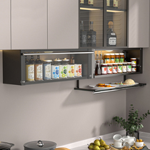 Kitchen Seasoning shelf Free to punch hanging cupboard below wall-mounted seasoning condiment box containing cabinet shelves