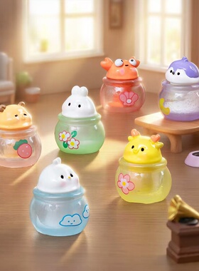 微景观可爱兔子小猫动物冰杯摆件