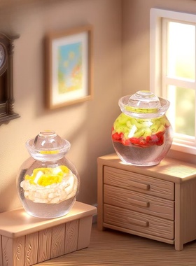 微景观仿真泡椒大蒜腌菜食玩摆件