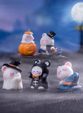 微景观创意万圣节南瓜幽灵摆件