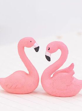 仿真迷你小动物情侣版火烈鸟天鹅