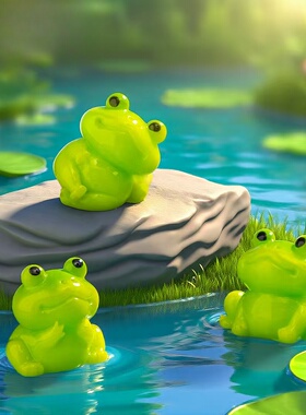 微景观迷你小青蛙萌粒挂件摆件