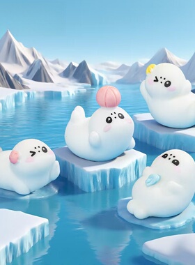 微景观可爱嬉戏小海豹造景摆件