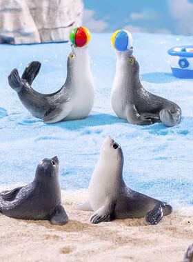 微景观创意海狮动物公仔造景摆件