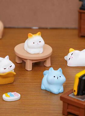 可爱迷你小猫猫咪装饰造景摆件