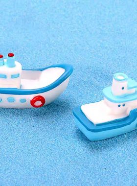 微景观可爱游艇地中海风格船摆件