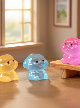 微景观可爱夜光小狗公仔萌粒摆件