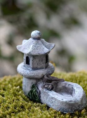 迷你水池塔楼微景观装饰材料盆景